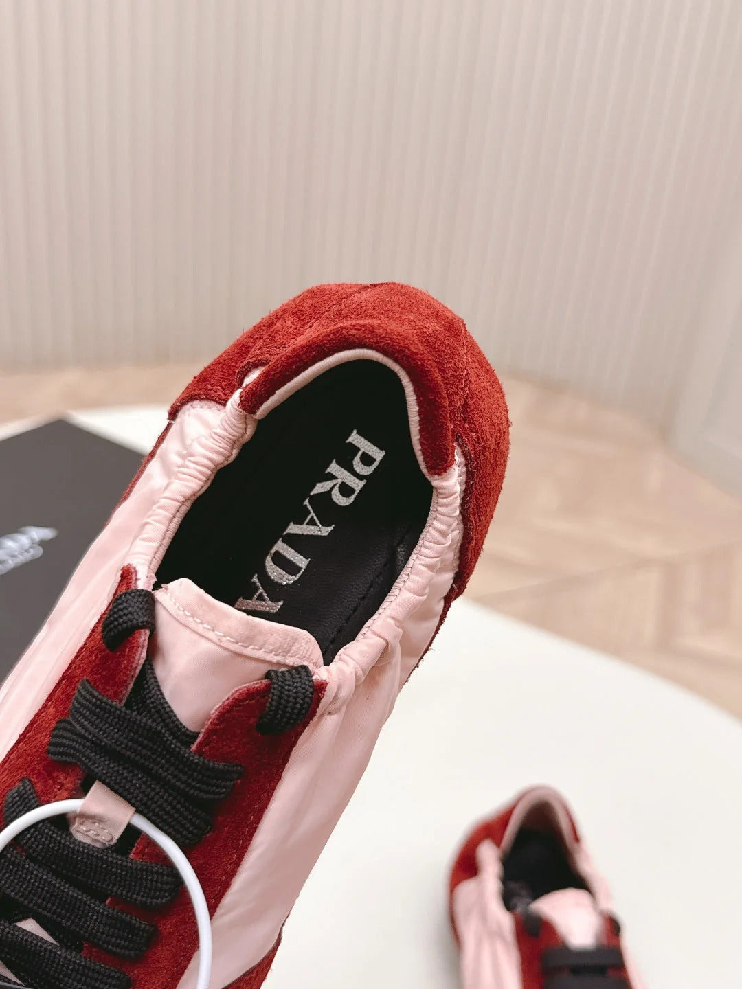 PRA 26S Sneaker Light Pink Red Suede Canvas 600603