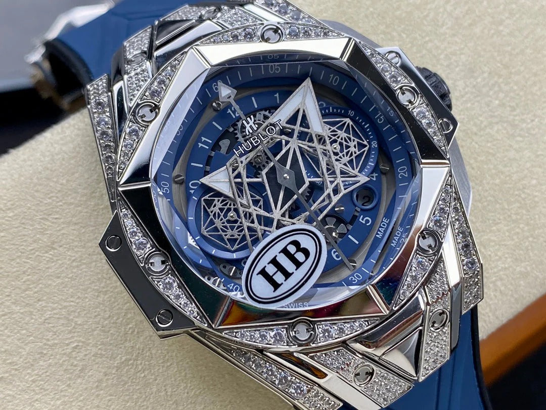 Hublot Big Bang Sang Bleu II Titanium Blue Pavé 45mm Watch