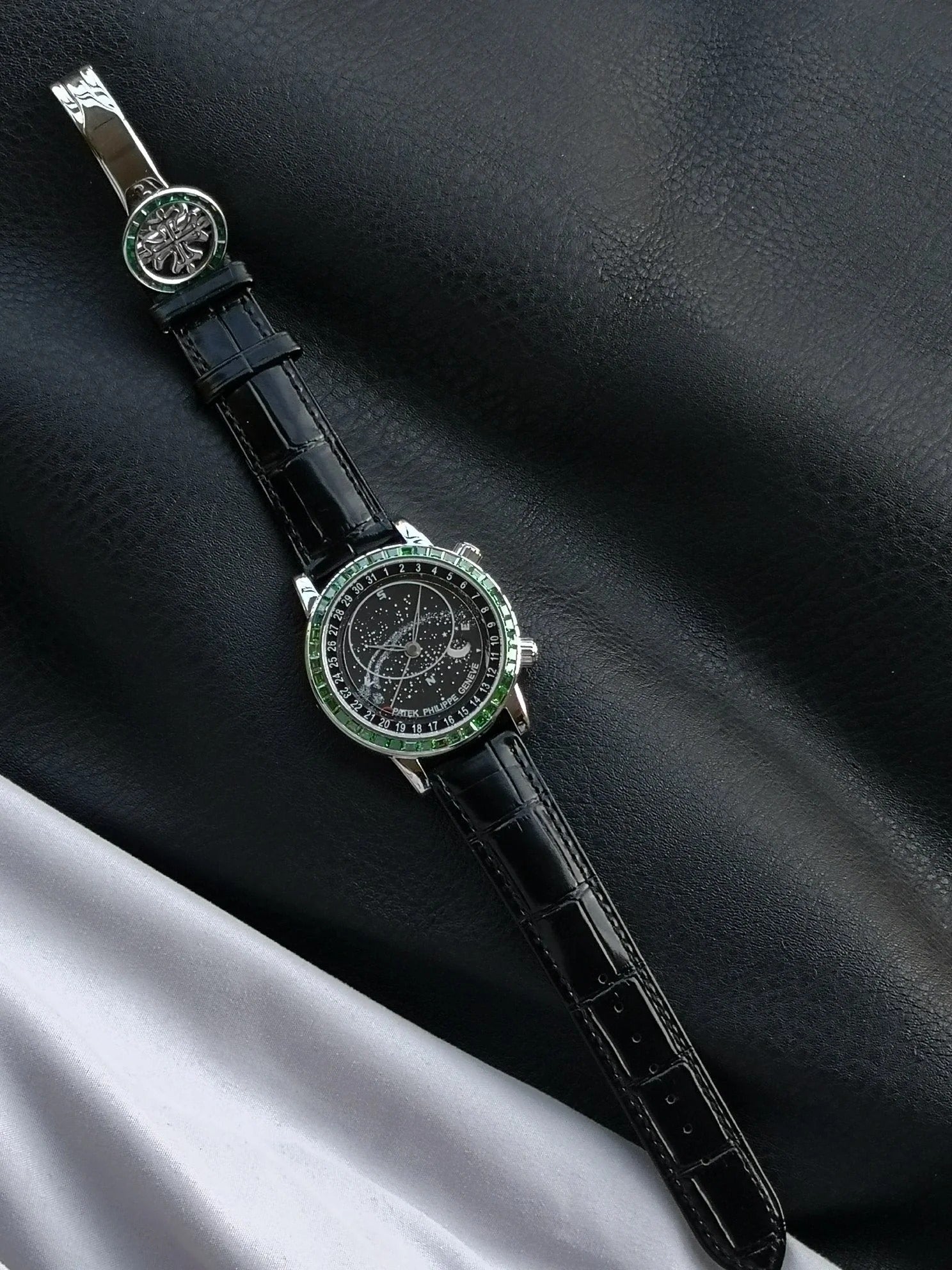 Patek Philippe Celestial Grand Complication 44mm Green Gemstones Black Dial