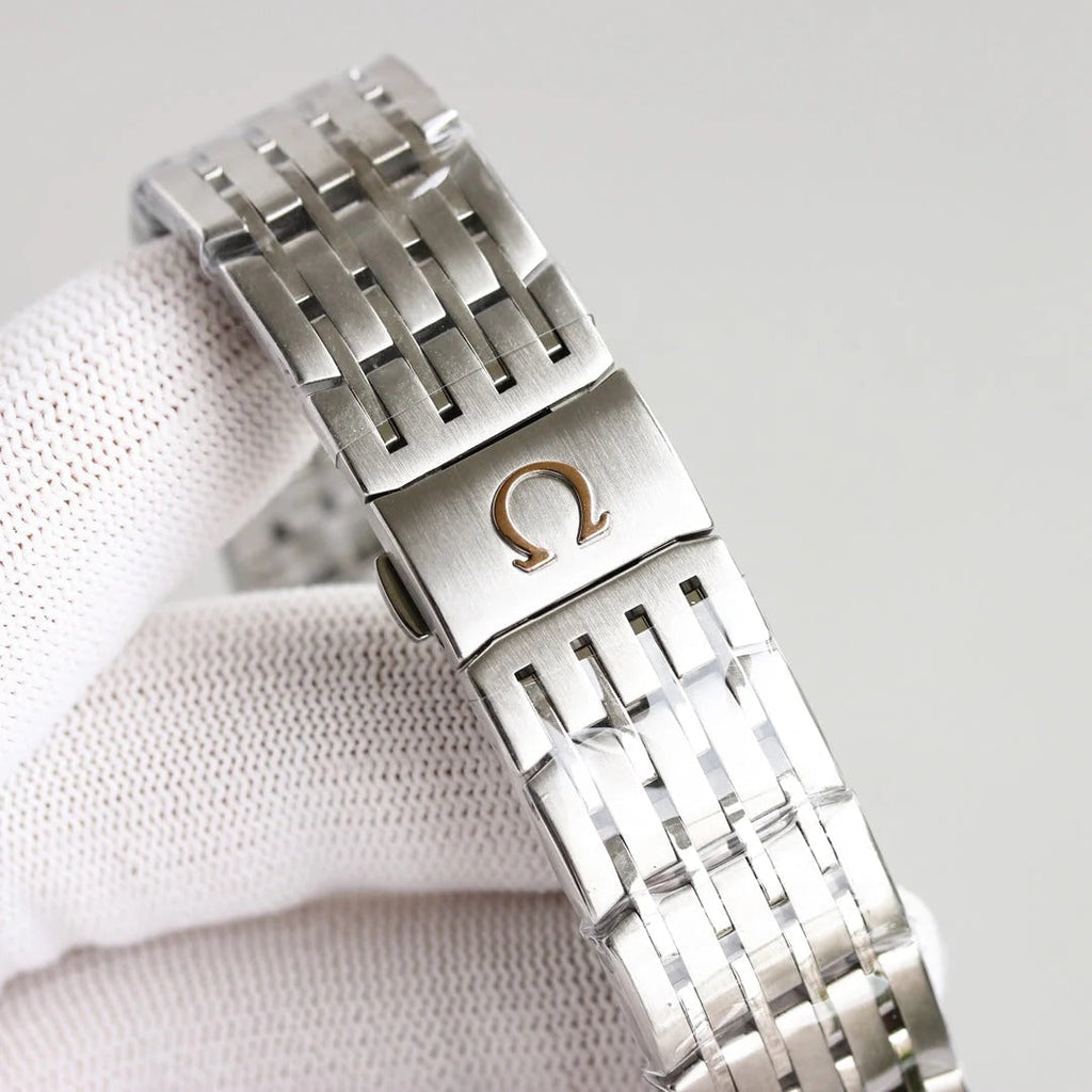 Omega De Ville Co-Axial Chronometer 41mm Watch White Dial Silver Strap