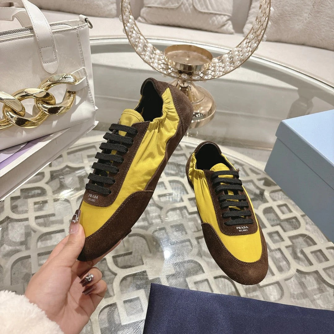 PRA 26S Casual Sneaker Brown Yellow Canvas Suede 625956