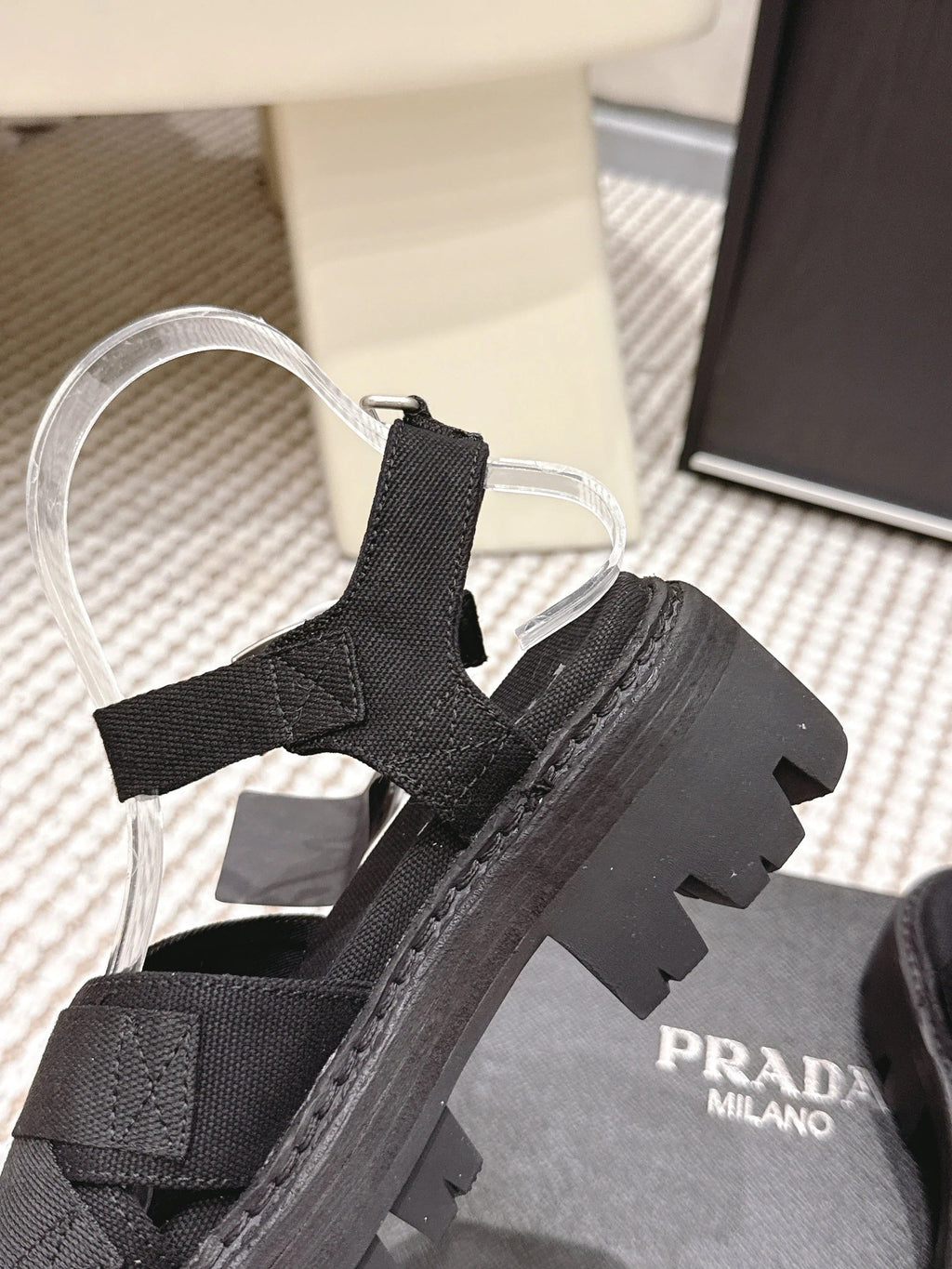 PRA 2026S Platform Sandals Black Canvas 657528