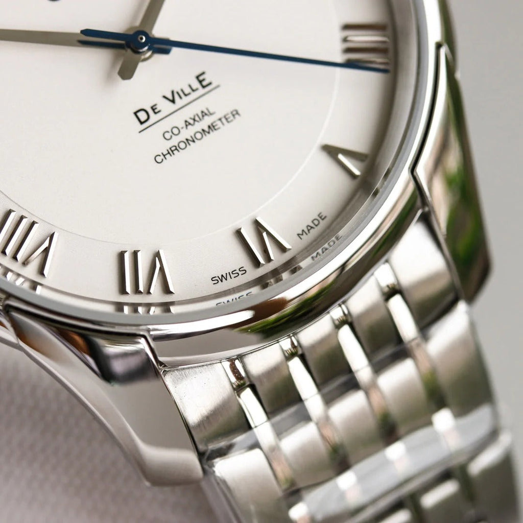 Omega De Ville Co-Axial Chronometer 41mm Watch White Dial Silver Strap