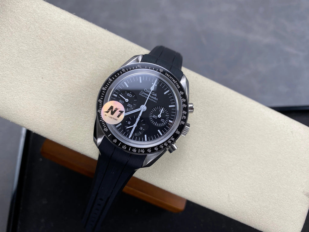Omega Speedmaster Professional Moonwatch 42mm Black Dial Black Rubber Strap