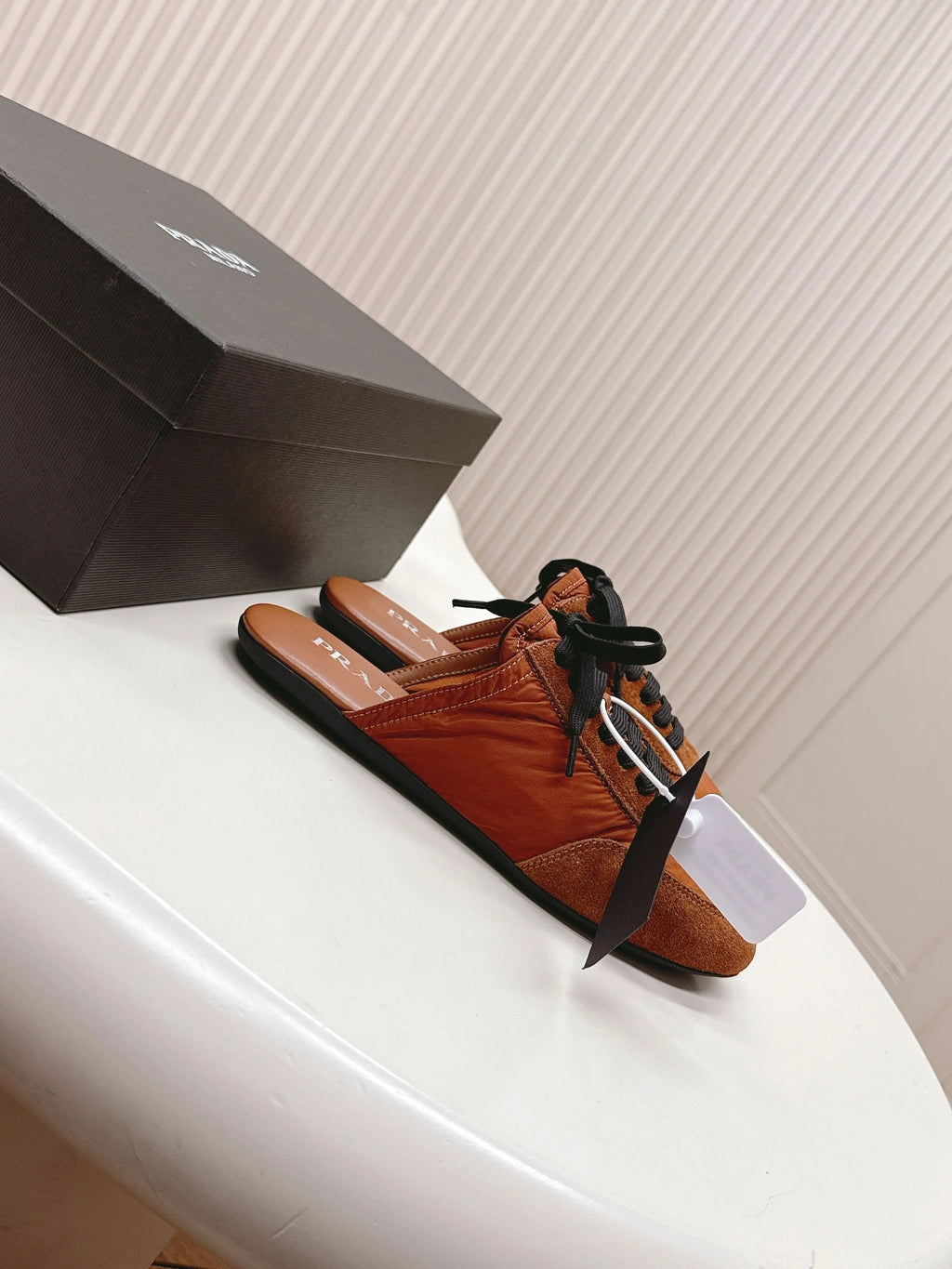 PRA 26S Mule Sneaker Camel Brown Suede Canvas 600607