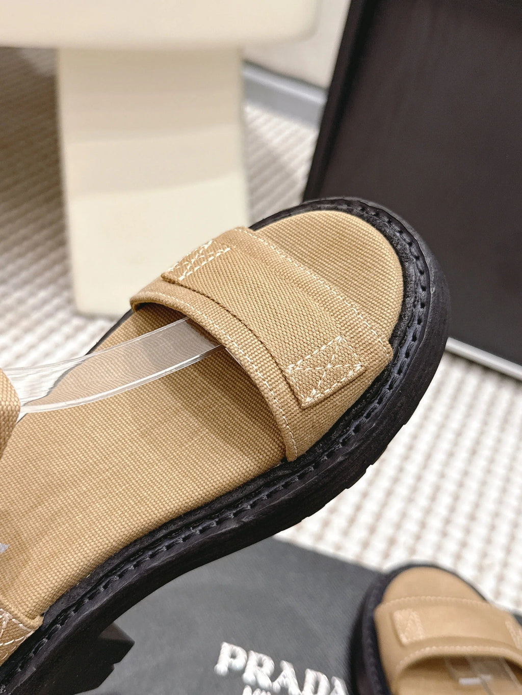 PRA 2026S Roman Sandals Beige Canvas 657522