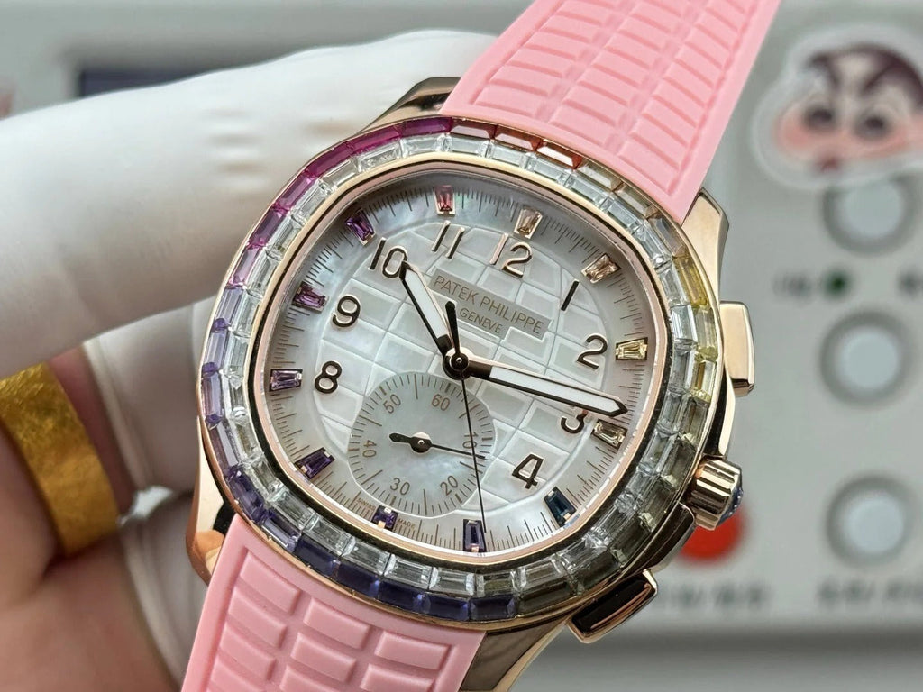 Patek Philippe Aquanaut Luce “Rainbow” Chronograph 40mm Pink Rubber Strap