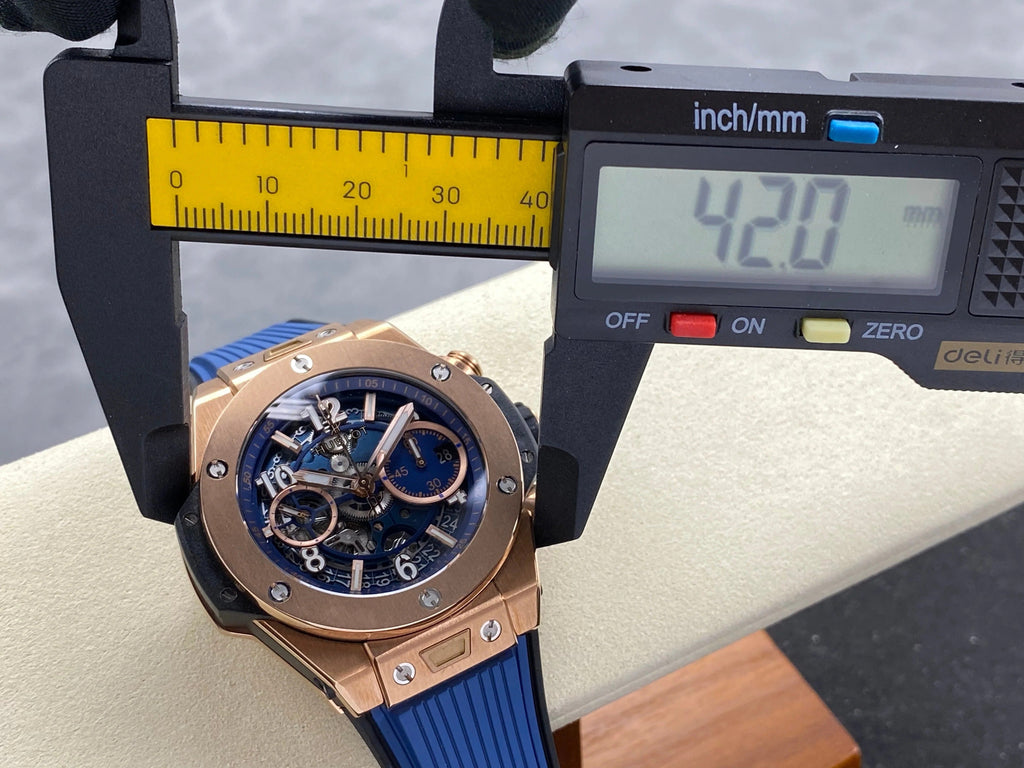Hublot Big Bang Unico Rose Gold Blue 42mm Blue Rubber Strap Watch