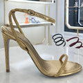 Rene Caovilla Ellabrita Pump Sandals 10.5cm Gold Metalic Leather