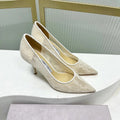 Jimmy 26s Heel Pump 85 Ivory Beige Lace Sheepskin 605950