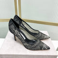 Jimmy 26s High Heel Pump 85 Black Lace Sheepskin 605956