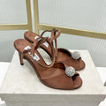 Jimmy 26s Peep-Toe High Heels 85 Brown Sheepskin 605974