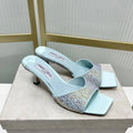 Jimmy 26s High-Heeled Slippers 65 Pastel Blue Diamond Sheepskin 605978