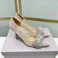 Jimmy 26s High Heels 85 Beige White Imported Lace Sheepskin 605988