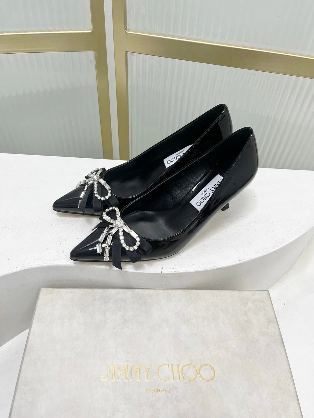 Jimmy 26s Pointed Toe Pump 55 Black Patent Leather 605968