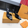 LV 26s Slingback 95 Black Premium Satin 622455