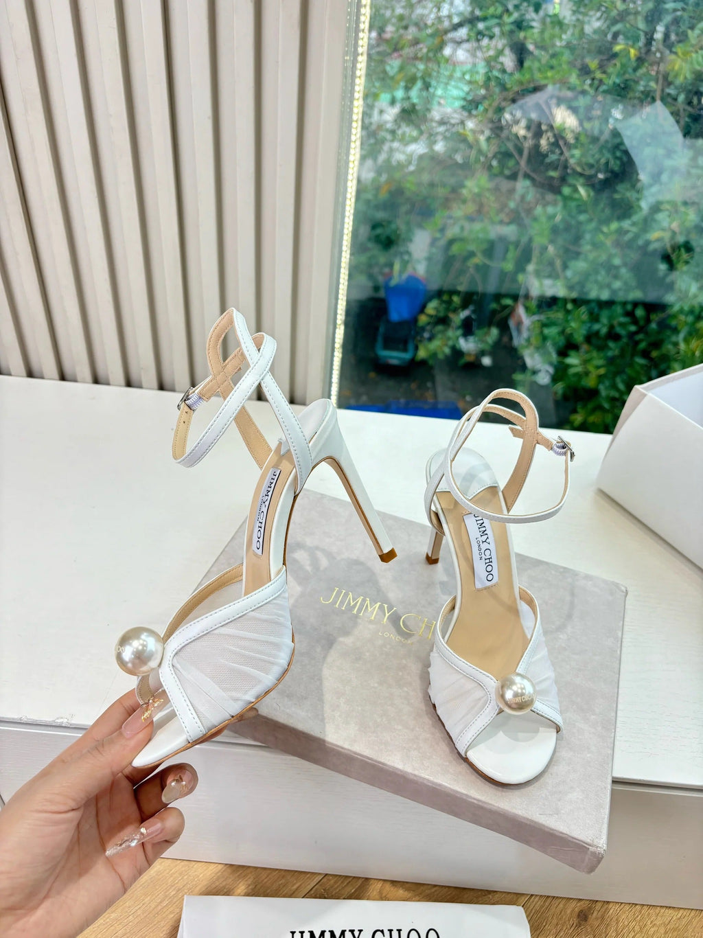 Jimmy 26s Platform Sandal 100 White Mesh Sheepskin 604107