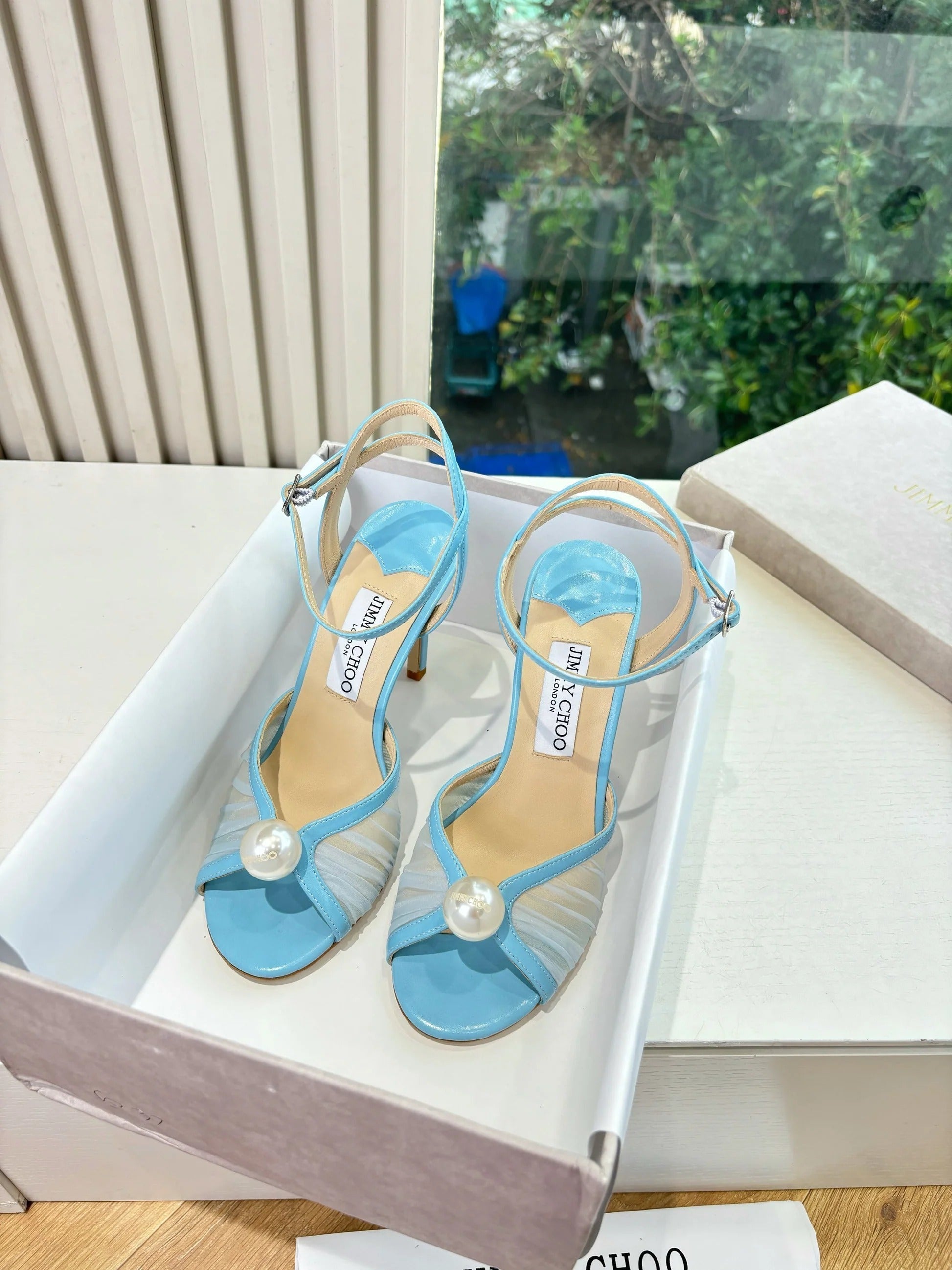 Jimmy 26s Platform Sandal 100 Light Blue Mesh Sheepskin 604106