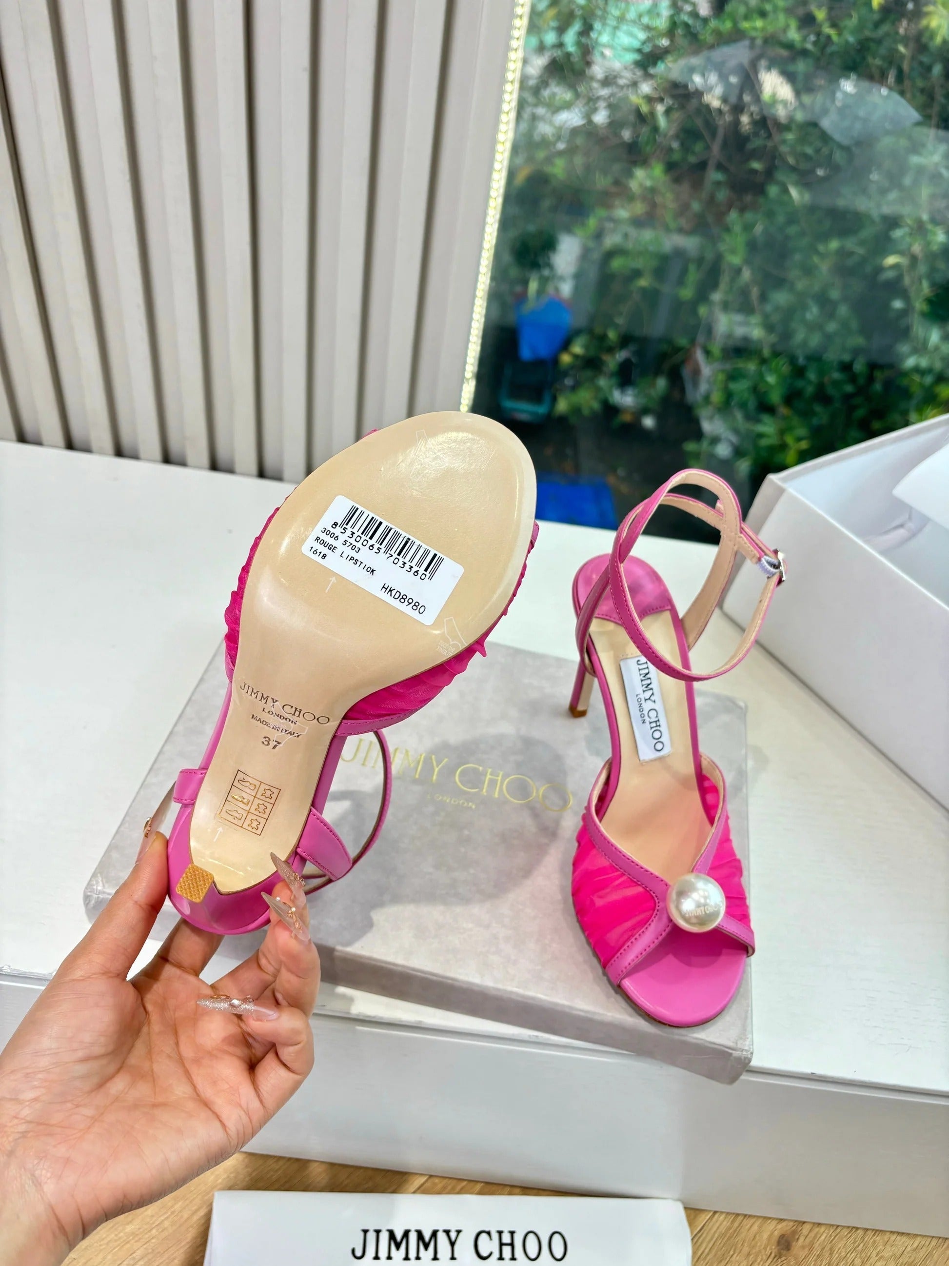 Jimmy 26s Platform Sandal 100 Pink Mesh Sheepskin 604105