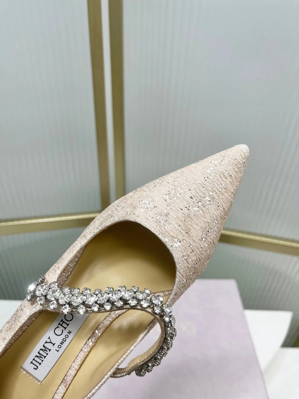 Jimmy 26s Heel Pump 65 Beige Sequins Sheepskin Diamond 605945
