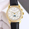 Patek Philippe Annual Calendar 42mm Gold Case Black Leather Strap