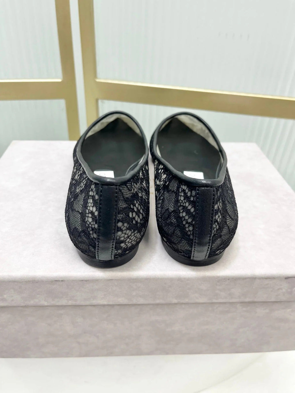 Jimmy 26s Ballet Flats Black Lace Sheepskin 605958