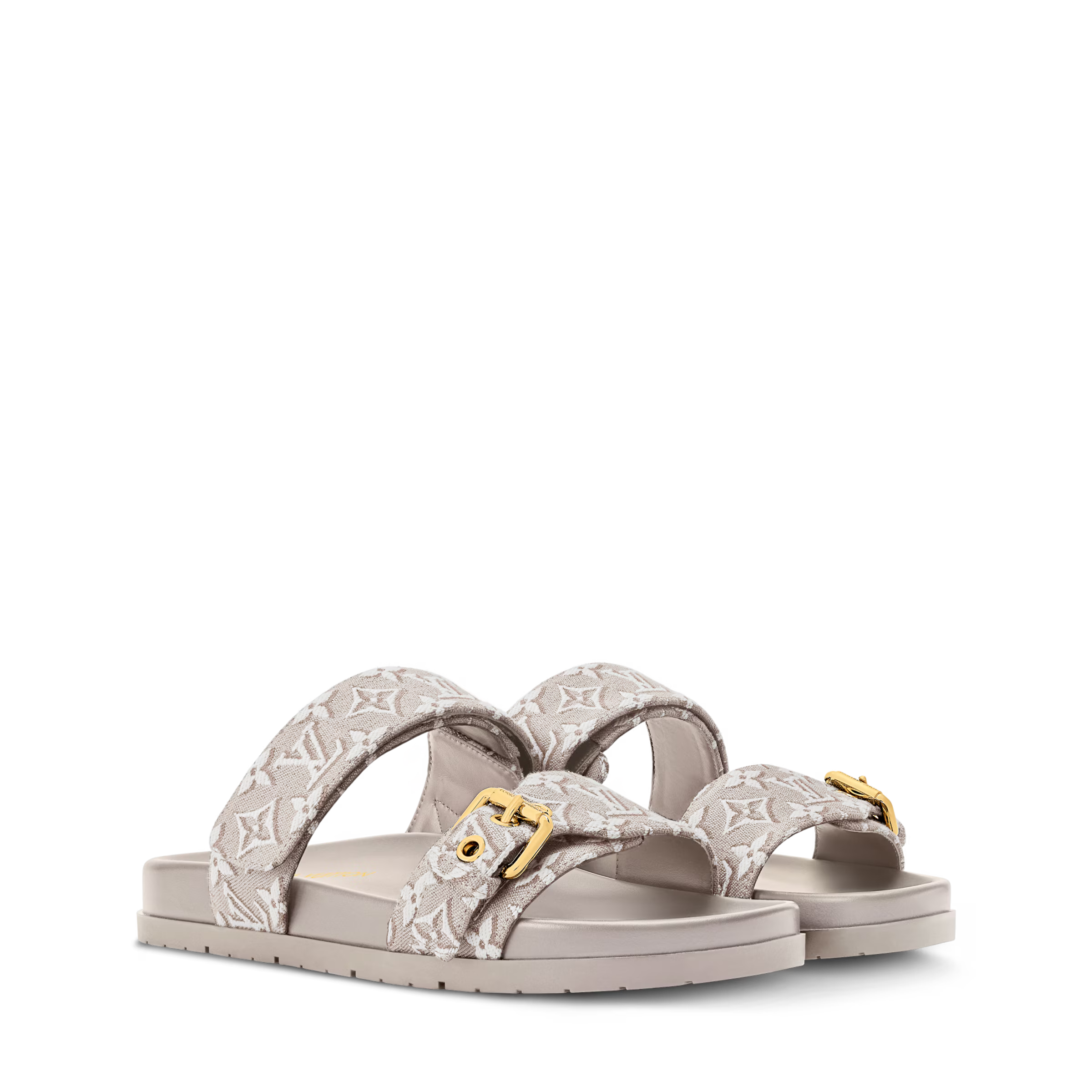 LV Bom Dia Flat Comfort Mule Grey Denim Leather