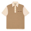 Men's Gucci FW21 Jacquard Knit Cotton Short Sleeve Khaki Polo Shirt 655435-XJDGE-2270 #.