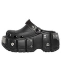 (WMNS) Balenciaga Hardcrocs Slide x Crocs 'Nero Silver' 687398W1S8N1081 #