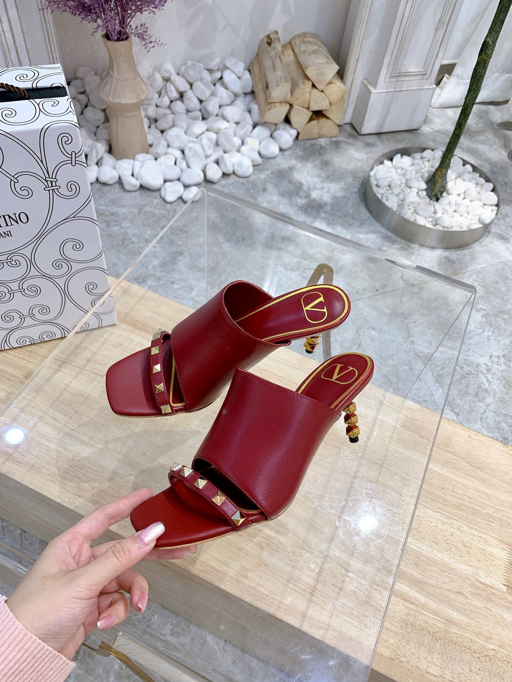 Valentino Mule High Heels Sheepskin 239541