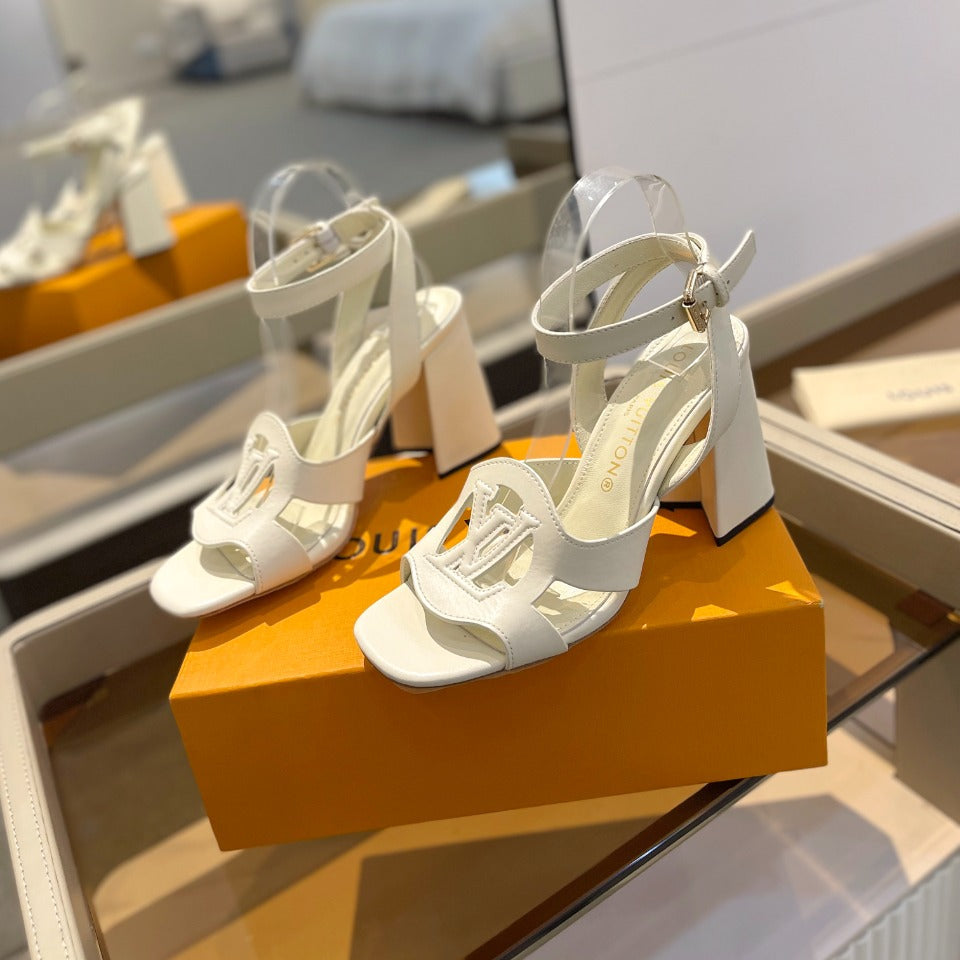LV Isola Sandals 8.5 cm White Leather 888282